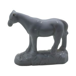 Vintage white ceramic horse figurine made in Japan